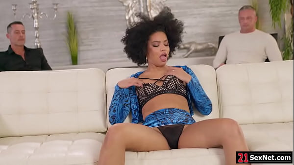 Petite latina deepthroating then dp fucked by european cocks
