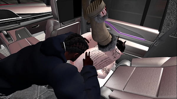Second Life Black man fucks demonic white woman in a SUV